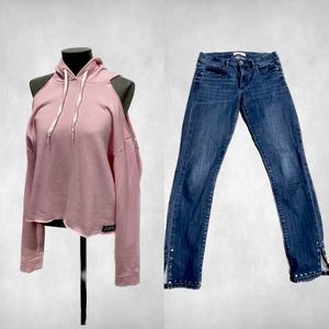 Victoria Secret Pink Hoodie with Loft Jeans size Small and size 26 /2
